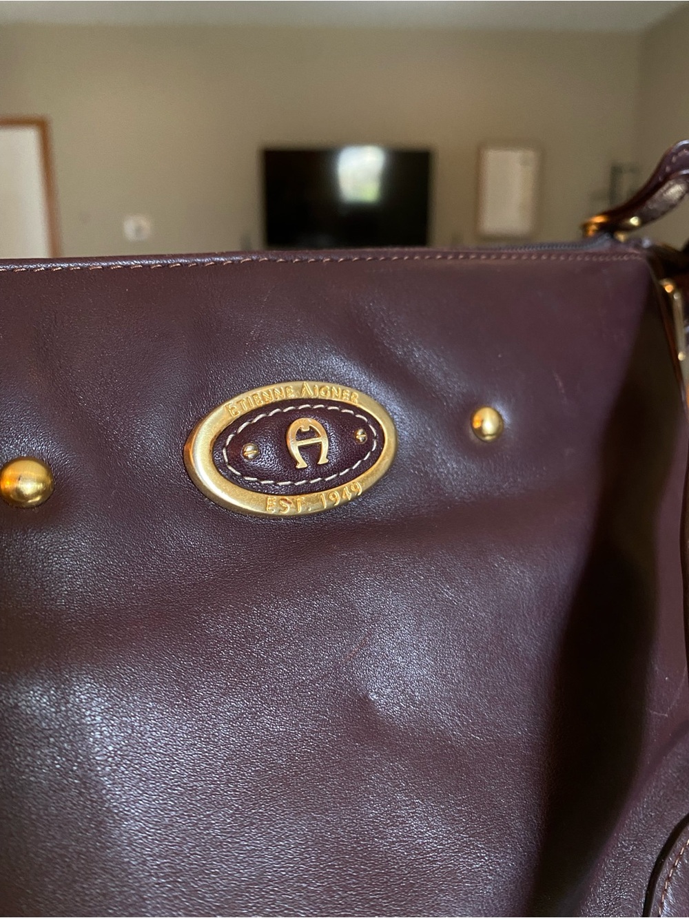 Vintage Etienne Aigner Burgundy Leather Shoulder Bag - Picture 9 of 9